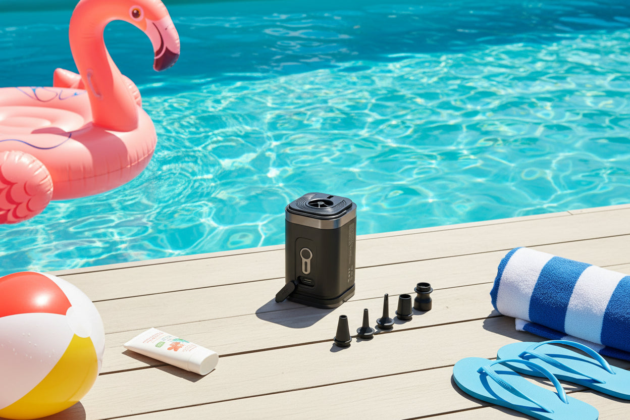 Mini Portable Air Pump with 1300Mah Battery USB Rechargeable to Inflate Deflate for Pool Floats, Air Bed, Vacuum Storage Bags