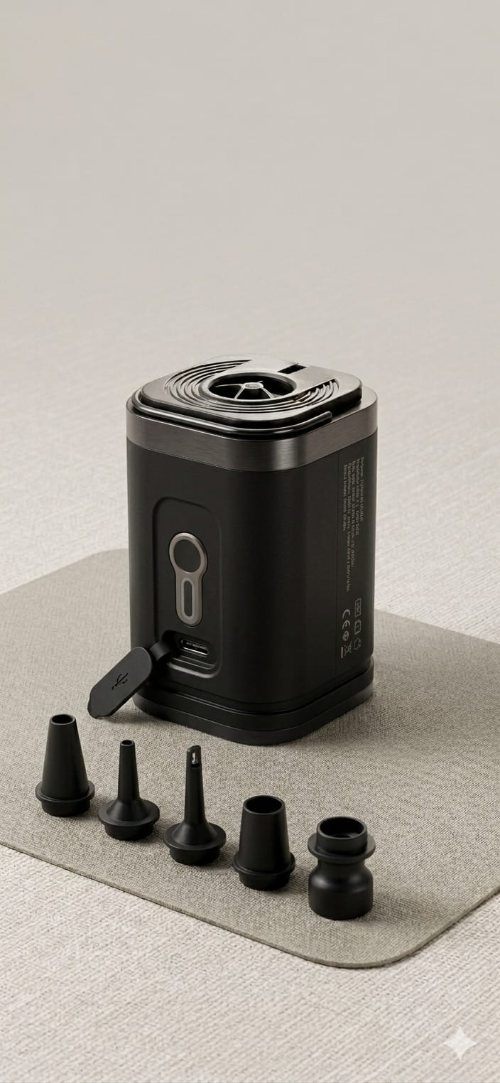 Mini Portable Air Pump with 1300Mah Battery USB Rechargeable to Inflate Deflate for Pool Floats, Air Bed, Vacuum Storage Bags