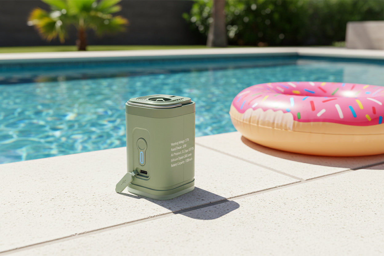 Mini Portable Air Pump with 1300Mah Battery USB Rechargeable to Inflate Deflate for Pool Floats, Air Bed, Vacuum Storage Bags